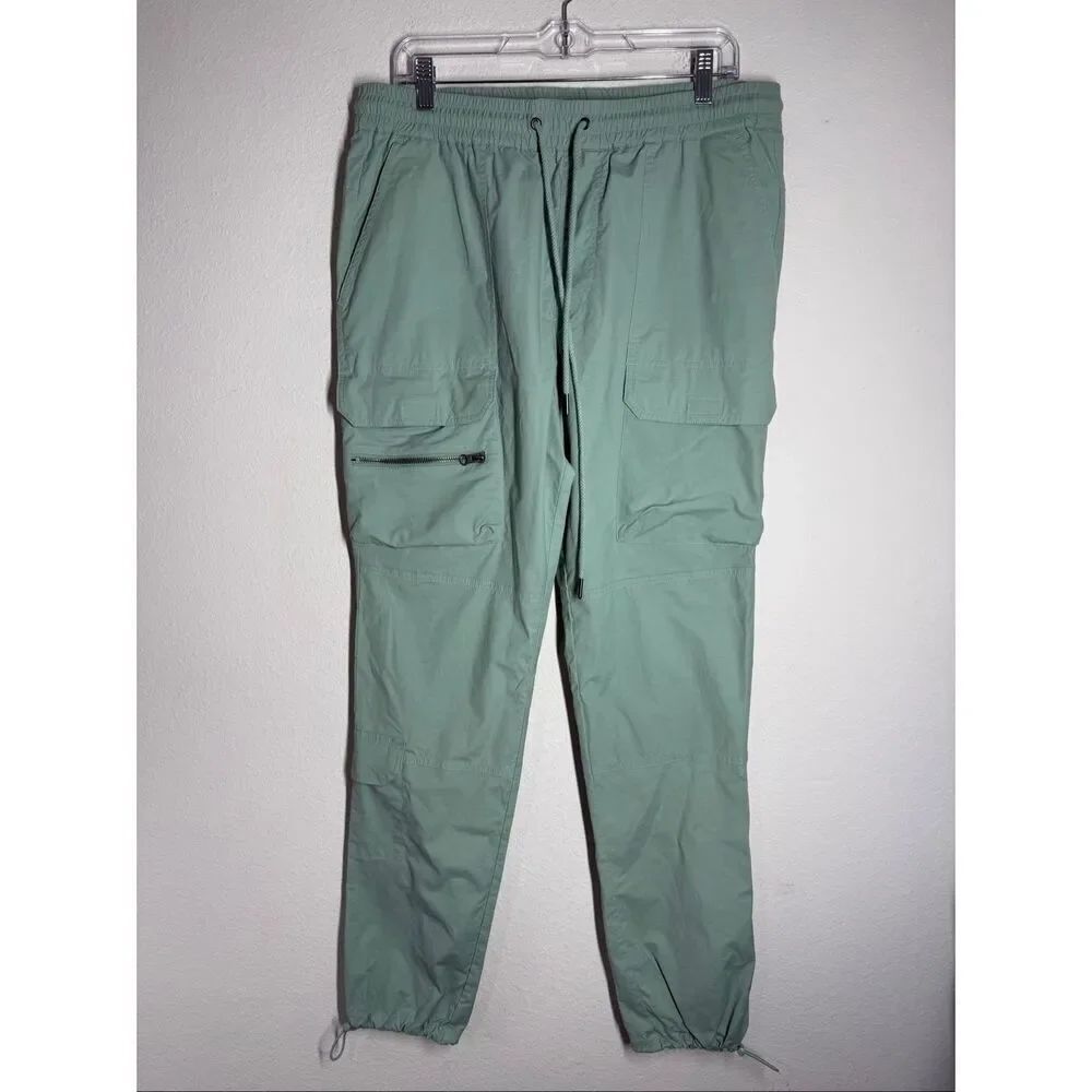 PacSun Women’s Cargo Pants Drawstring Outdoor Hiking Size L Mint Pockets